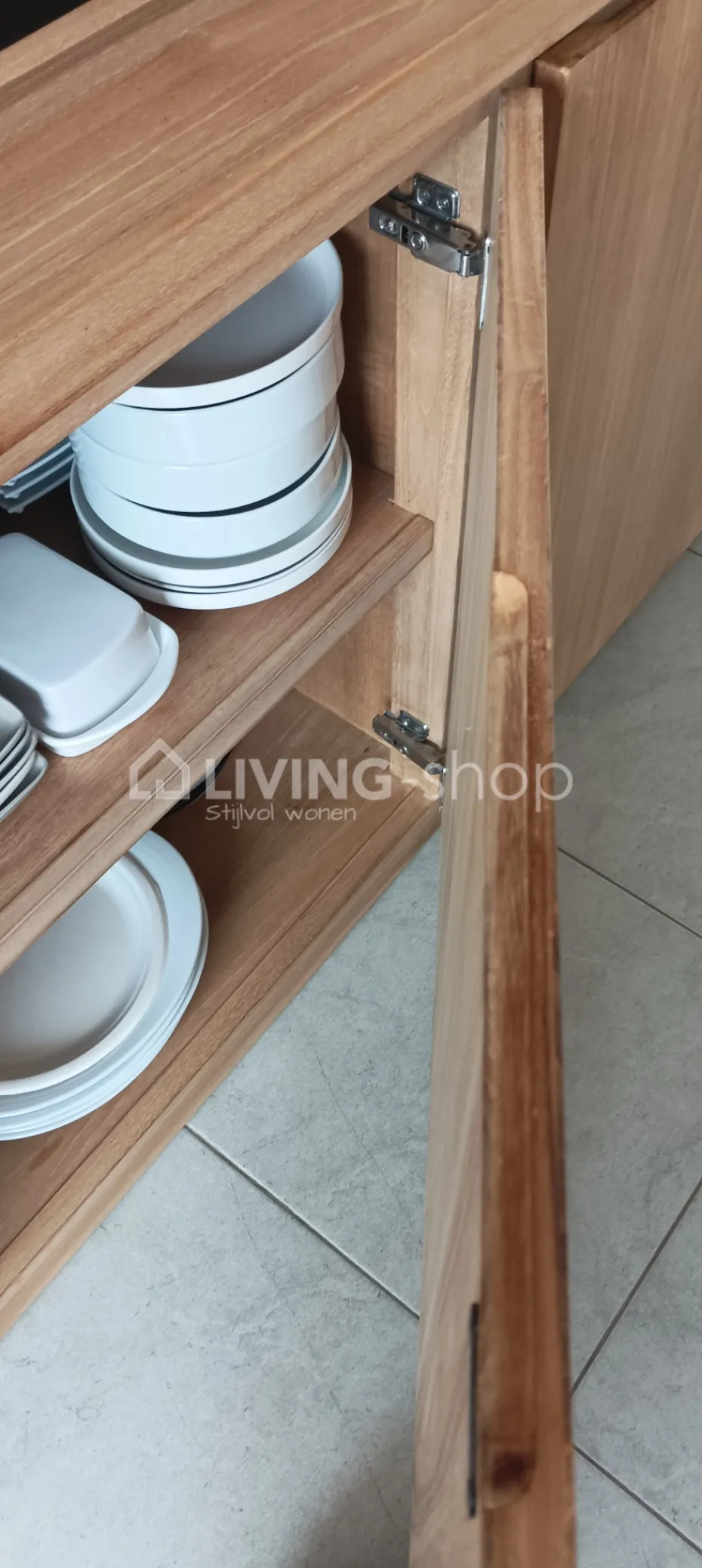 TIMELESS LIVING Polo wandkast met LED vitrine 4 delig