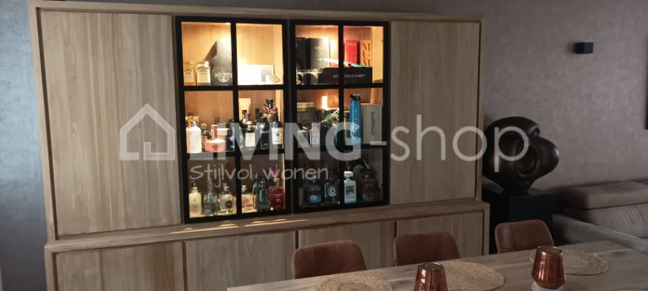 TIMELESS LIVING Polo wandkast met LED vitrine 4 delig