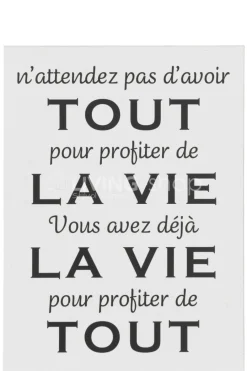J-LINE Quote plakkaat LA VIE Metaal