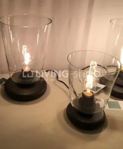 Verlichting online Retro loft design tafellamp helder glazen vaas