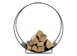 Cosy & Trendy Rond rek voor houtblokken zwart metaal houtmand