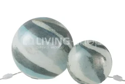 J-LINE Ronde lamp Dany glas gemarmerd Large