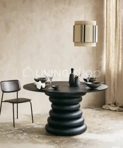 Ronde zwarte dineertafel Nordal