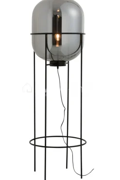 J-LINE Sacha staande lamp op voet zwart metaal Medium