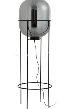 J-LINE Sacha staande lamp op voet zwart metaal Medium