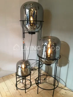 J-LINE Sacha staande lamp op voet zwart metaal Medium
