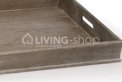 J-LINE Set 2 dienbladen landelijke stijl,