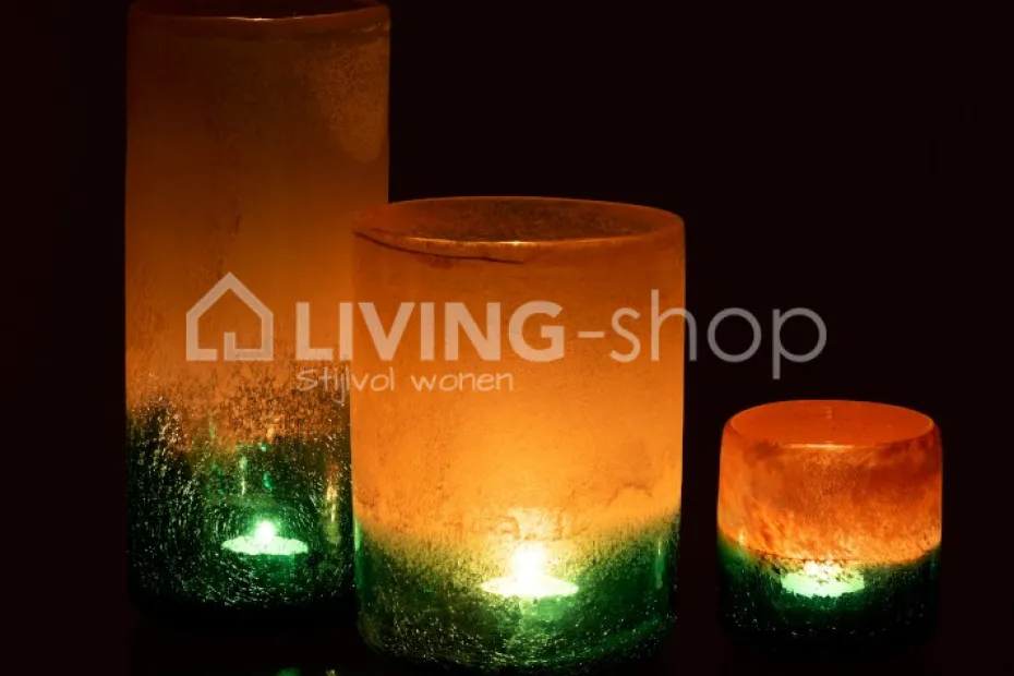 J-LINE Set 2 vazen Malou windlichten decoratie