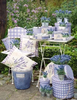 J-LINE Set van 9 theelichten Lavendel Lila Glow