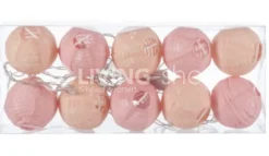 J-LINE Sfeer tuinverlichting lampions lichtslinger roze / zalm