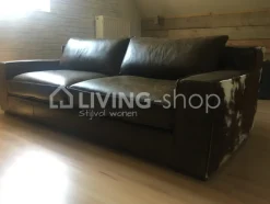 Rogiers Sofa Capri Italiaans lederen zetel, 3 zitbank met koevel