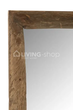 J-LINE Spiegel Rechthoekig hout donkerbruin