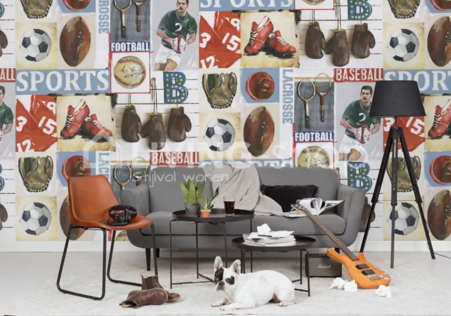 Rebel Walls Sports behangpapier kinderkamer