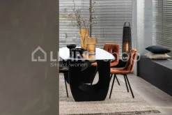 J-LINE Tafel Deens ovaal zwart tafel