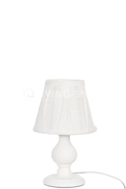 J-LINE Tafellamp nachtlamp landelijke stijl met ronde lampenkap,