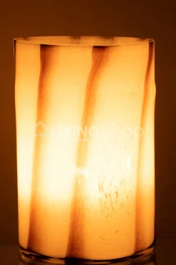 J-LINE Theelichthouder Glas Safari Windlicht Large