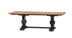 TIMELESS LIVING Kloostertafel met oud zwart voet L220CM
