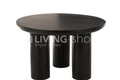 J-LINE Trio ronde dineertafel mango zwart tafel