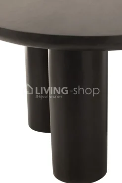 J-LINE Trio ronde dineertafel mango zwart tafel