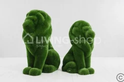 Tuinbeeld Kunstgras zittende leeuw Topiary
