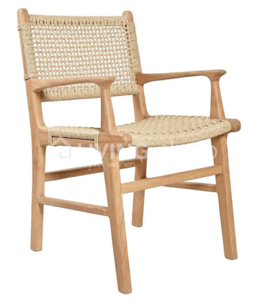 Viro Rotan Teak Stoel Scandinavische stijl Naturel