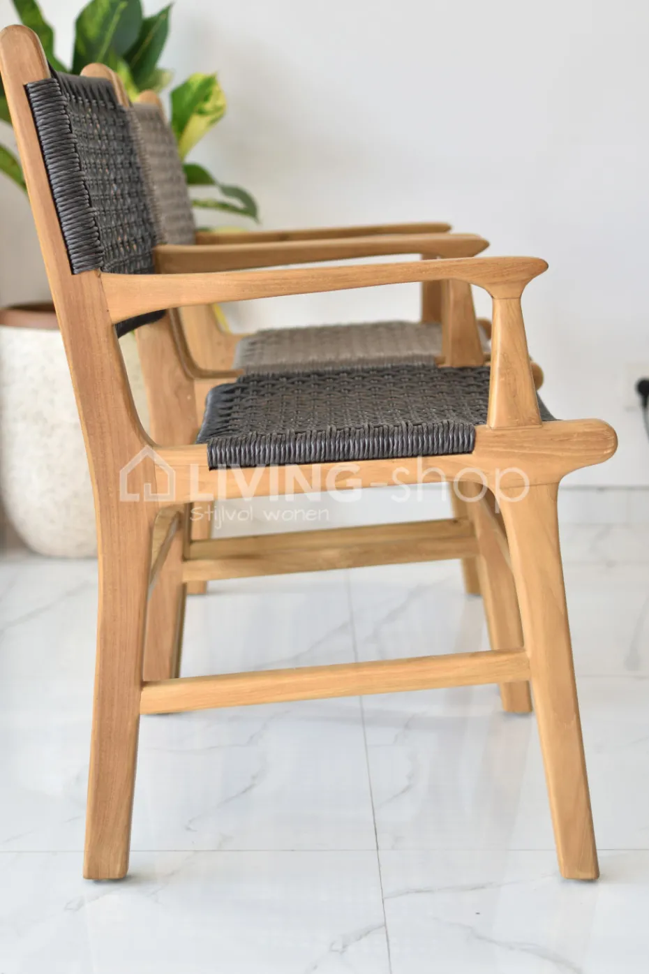 Viro Rotan Teak Stoel Scandinavische stijl Naturel