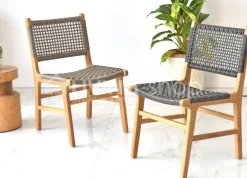 Viro Rotan Teak Stoel Scandinavische stijl Naturel