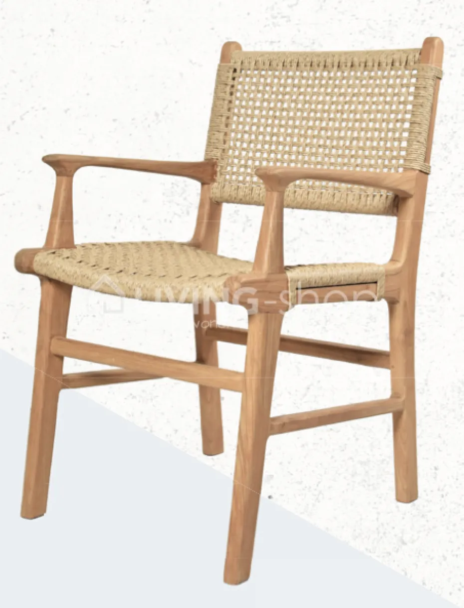 Viro Rotan Teak Stoel Scandinavische stijl Naturel