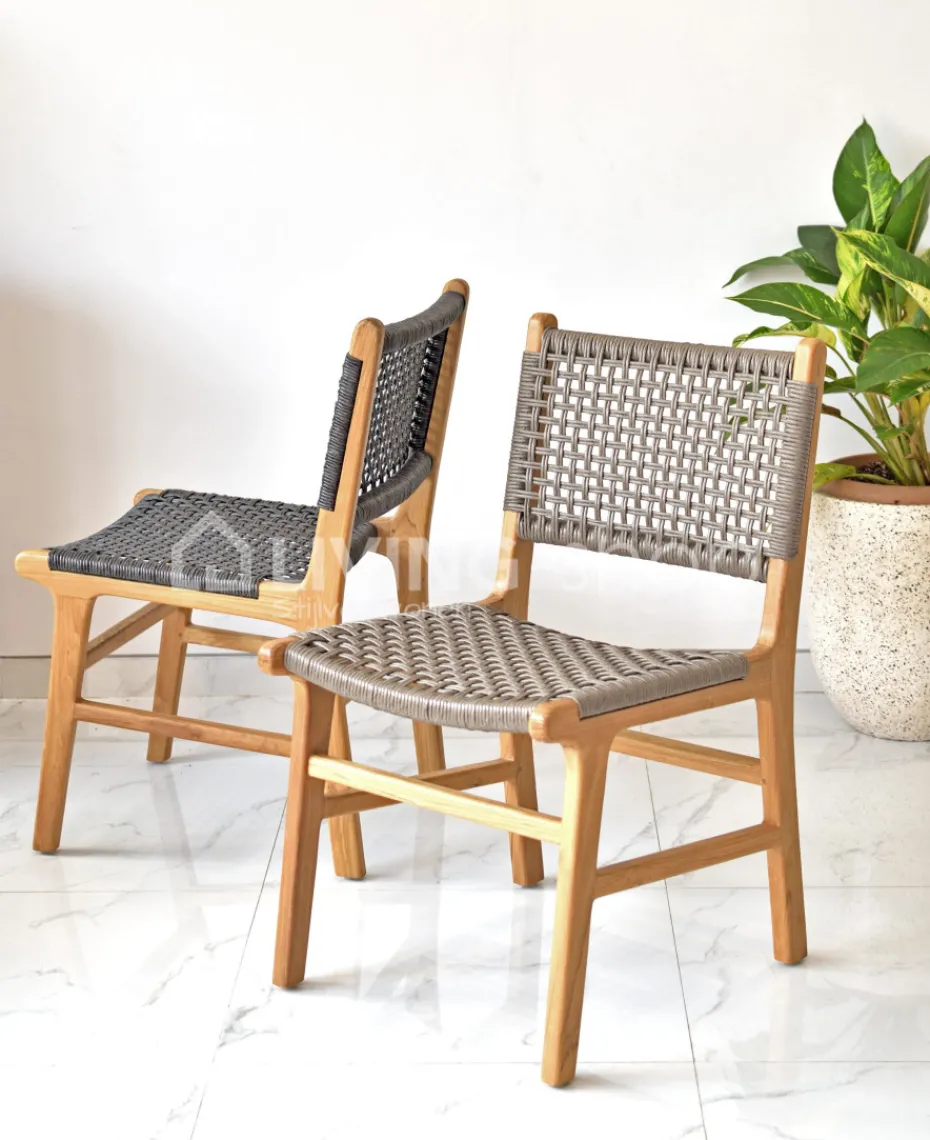 Viro Rotan Teak Stoel Scandinavische stijl Naturel