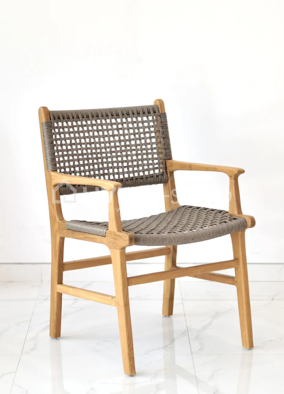 Viro Rotan Teak Stoel Scandinavische stijl Naturel