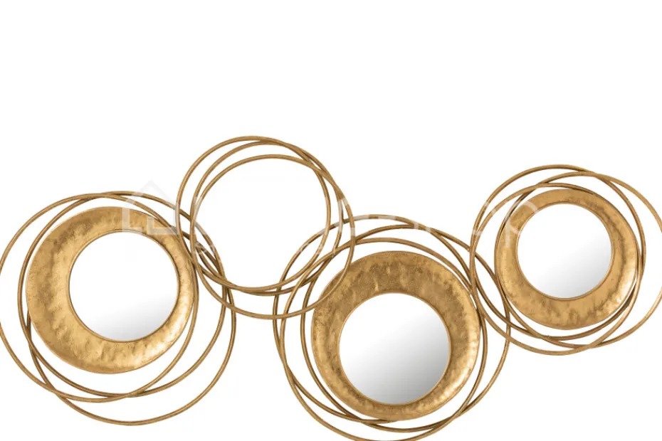 J-LINE Wanddecoratie Cirkels Goud Muurdecoratie