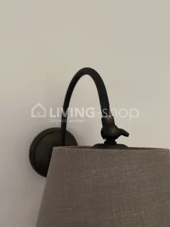 J-LINE Wandlamp met lampenkap, landelijke wandverlichting antiek brons