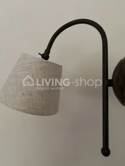J-LINE Wandlamp met lampenkap, landelijke wandverlichting antiek brons