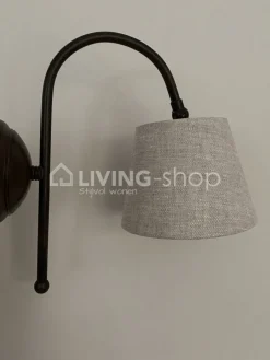J-LINE Wandlamp met lampenkap, landelijke wandverlichting antiek brons
