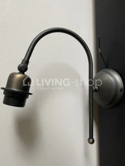 J-LINE Wandlamp met lampenkap, landelijke wandverlichting antiek brons