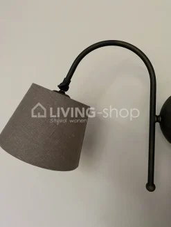J-LINE Wandlamp met lampenkap, landelijke wandverlichting antiek brons