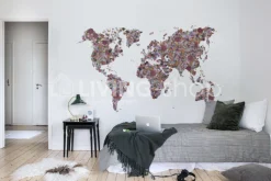 Rebel Walls Wereldkaart behang mural Floral World
