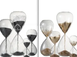 J-LINE XL Zandloper glas parels goud