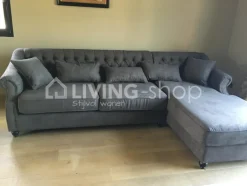TIMELESS LIVING 2-zit L220xB100xH88CM marshal chesterfield fc 16 canvas taupe 100 cotton