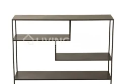 J-LINE Zwarte metalen wandtafel niveaus console