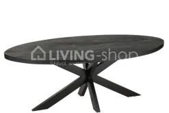 J-LINE Zwarte ovale eettafel Gerard tafel ovaal zwart