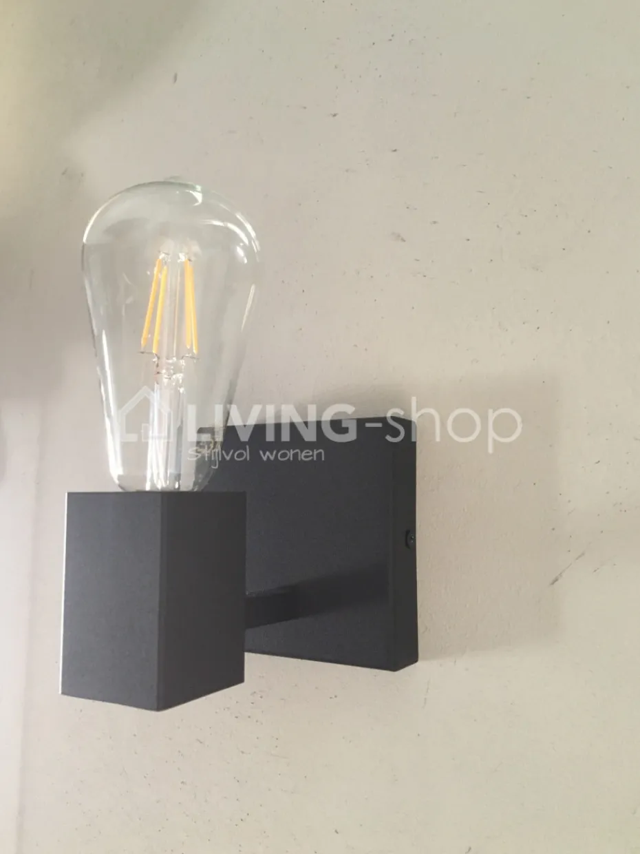 Verlichting online Zwarte wandlamp industrieel modern