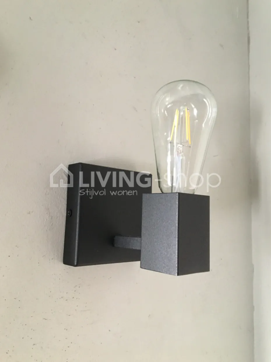 Verlichting online Zwarte wandlamp industrieel modern